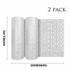 2 Rolls 984ft x16" Air Cushion Machine Film Bubble Pillow Packaging Padding Roll