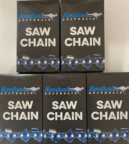 5 Pack 16" Archer Chainsaw Chain 3/8LP pitch FULL CHISEL .050 Gauge 55 DL drive  - Picture 1 of 4