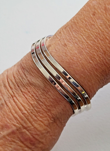 Sterling Silver Wave Cuff Bracelet - Picture 2 of 15
