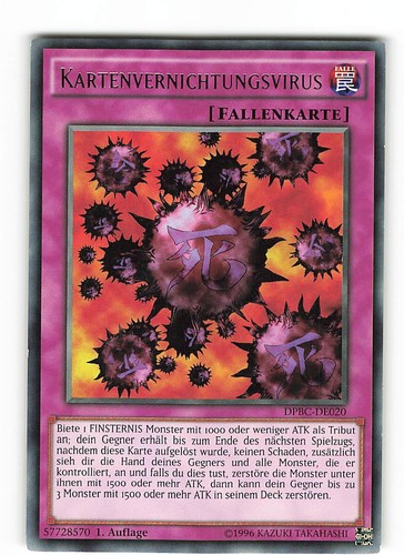 Yugioh KARTENVERNICHTUNGSVIRUS , dpbc-de020 Rare deutsch Near Mint 1. Auflage