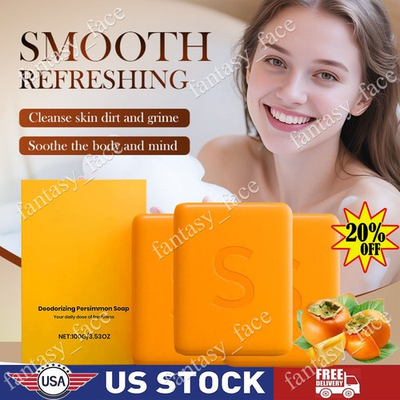 #ad 3PCS Swarva Persimmon Soap Bar Body Odor Control Deodorant Soap for Men amp; Women $29.99