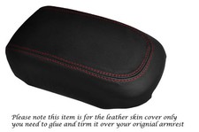 RED STITCH LEATHER ARMREST SKIN COVER FITS MITSUBISHI LEGNUM VR4 GALANT 96-04