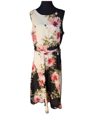 Perceptions Womens Size 12 Dress. Multi Color Floral. Mid Calf Length. Sleeveles