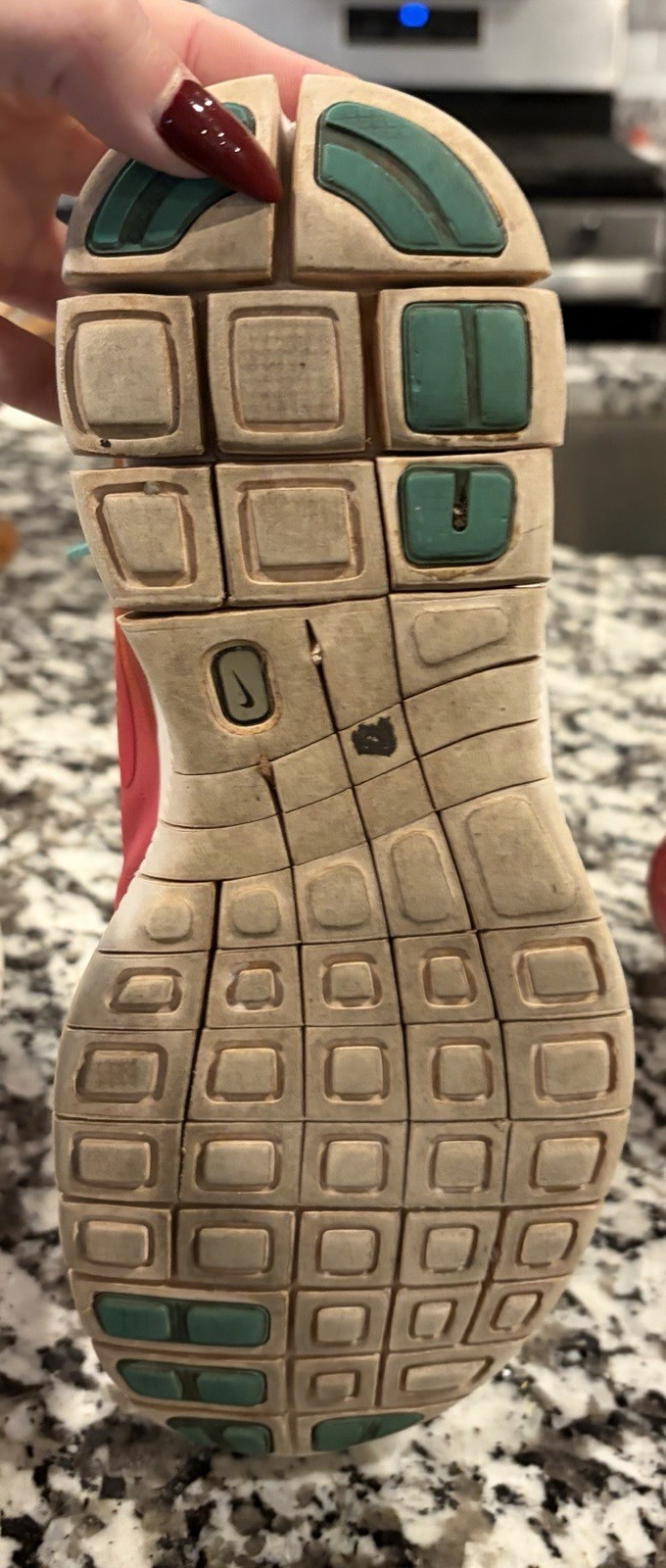 Nike Girls Free Express 5.0 Pink Teal Running Shoes Sneakers size 5.5Y 1866-300  thumbnail 4