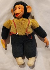 Vintage Rubber Face Mr. Bim Zip Zippy Plush Toy Monkey Holding Banana