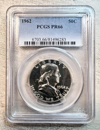1962 Franklin Half Dollar PCGS PR66 Proof Silver Gem 90% Silver  $1 NR!