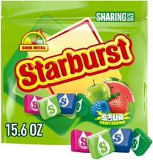 STARBURST Sour Chewy Candy Indivily Wrapped Fruit Chew, Sharing Size,