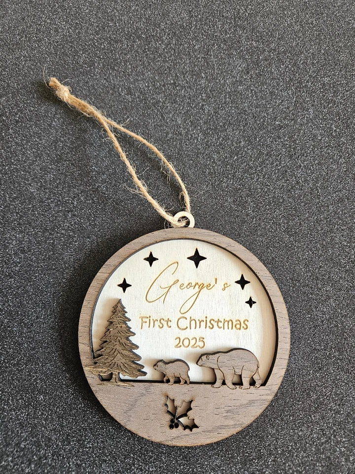 Baby's First Christmas Tree Ornament - Personalised - Image 3 of 4