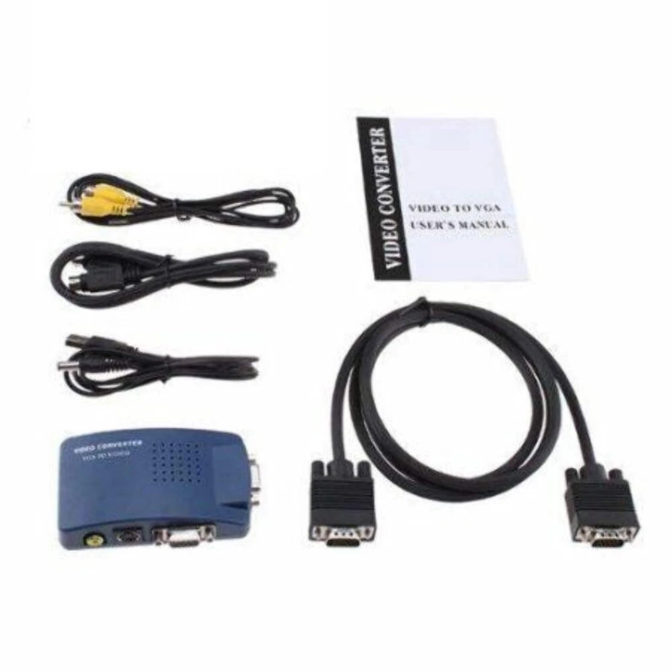 CONVERTITORE DA VGA A RCA S-VIDEO BNC SCART PC COMPUTER NOTEBOOK ADATTATORE DVR - Immagine 4 di 4