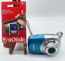 Canon PowerShot D10 12.1MP Digital Camera - Silver Blue W Battery Parts Only