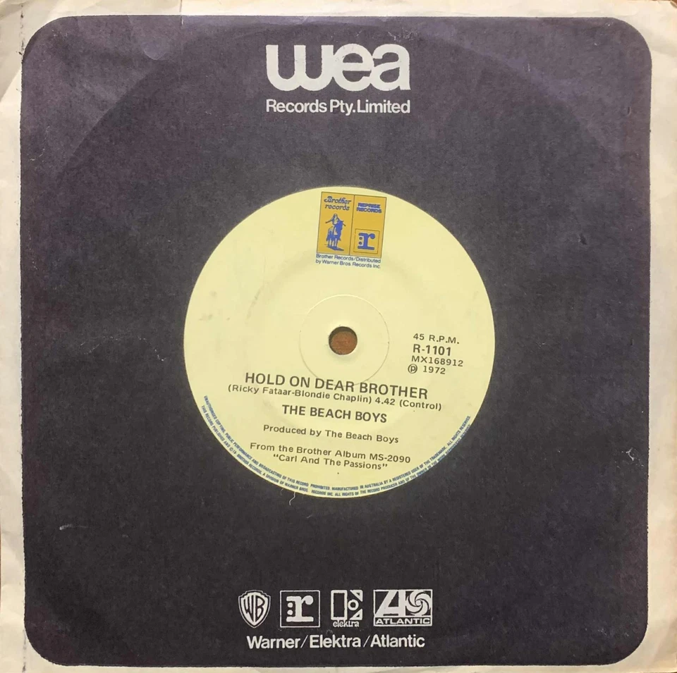 Beach Boys Marcella / Hold On Dear Brother 1972 Brother Oz 45 - Image 2 of 2