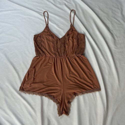 Free People Strampler Damen Large Intimate Free Braun Spitze Slip Loose Fit - Bild 1 von 12