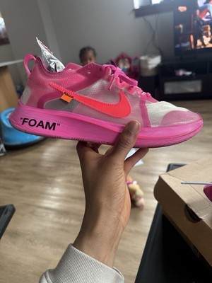 Nike Off-White Men's Running Shoes Zoom Fly SP Tulip Pink, Size