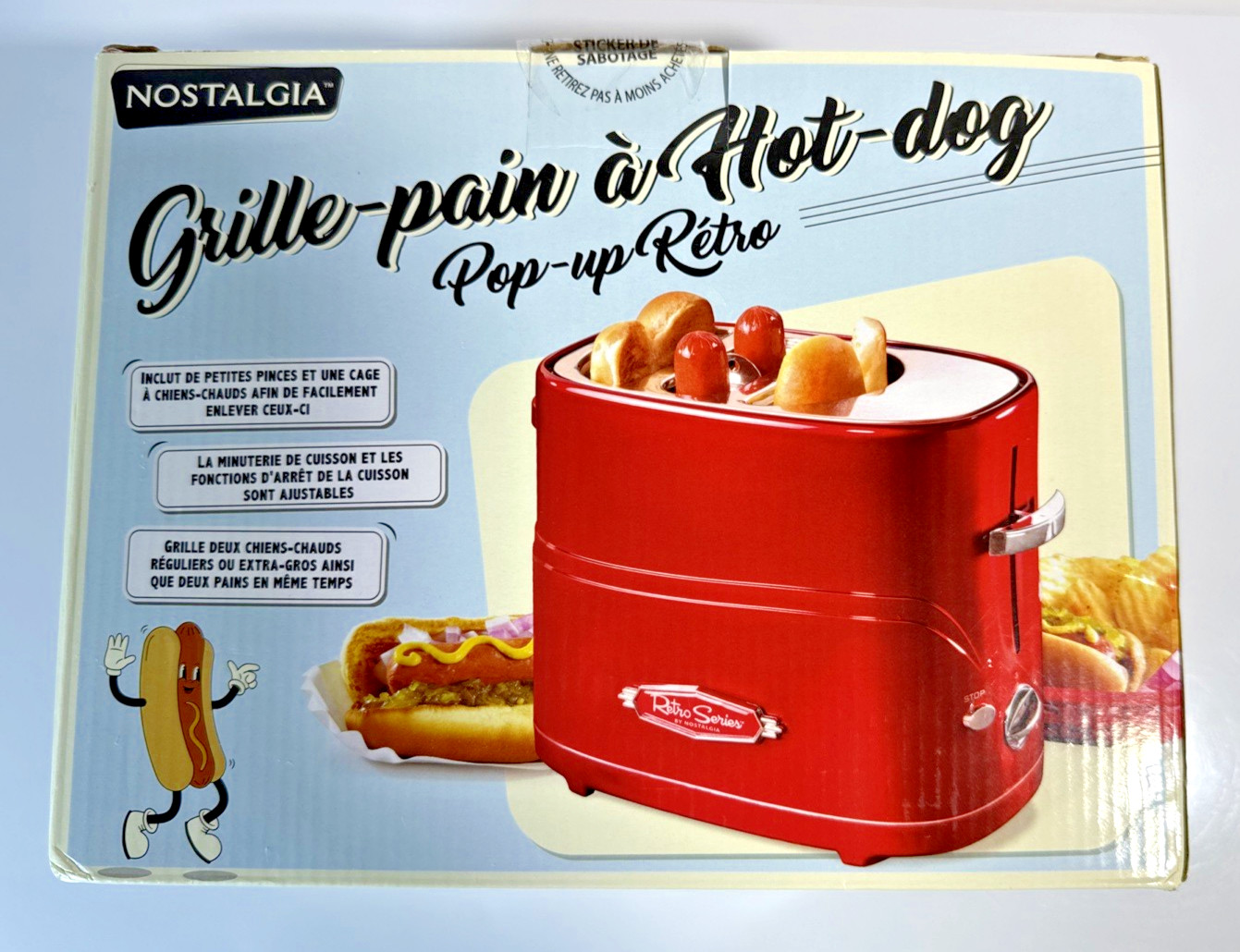 Nostalgia Retro Pop-Up Hot Dog Toaster HDT600RETRORED Red Brand New Sealed Box