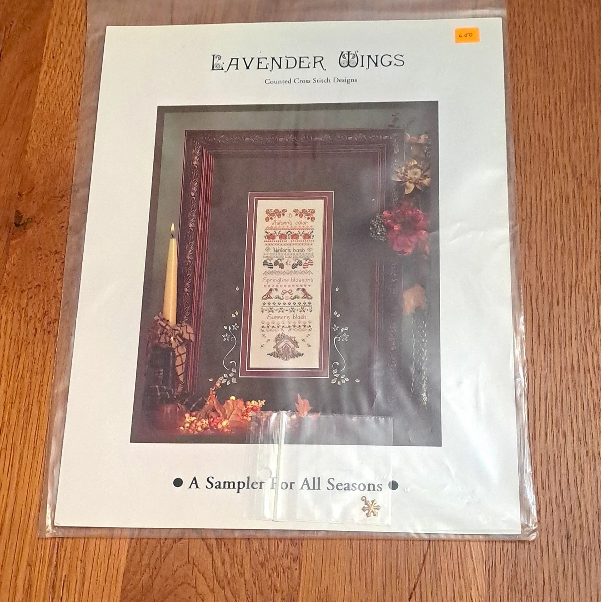 Lavender Wings Sampler for All Seasons Cross Stitch Chart Beads Charm