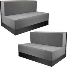 RV Dinette Cushion Covers - Grey Stretch Dinette Seat Covers - Washable Loveseat