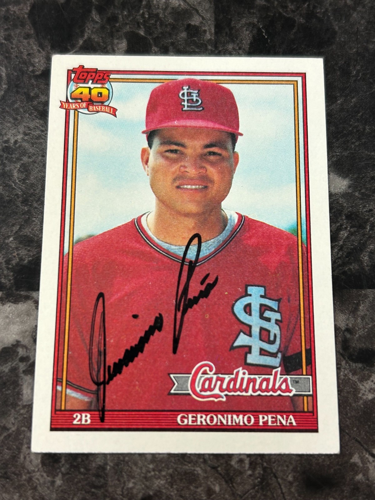 1991 Topps - Geronimo Pena #636 (RC) TTM Auto @QR08