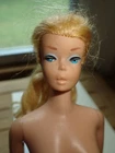 Vintage Blonde Ponytail Swirl Barbie Doll Nude Lips