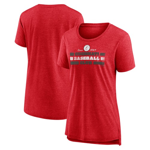 Rotes Damen-T-Shirt Cincinnati Reds Power Swing Tri-Blend