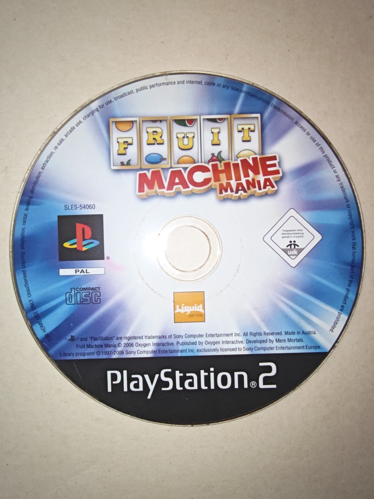 Fruit Machine Mania (Sony PlayStation 2, 2006) - Disc Only