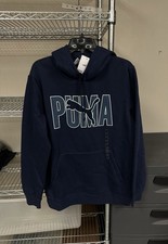 Puma Hoodie Navy Blue Size Medium Ess Overlap BRAND NEW NWT