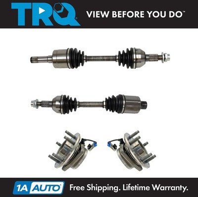 TRQ Front CV Axle Shaft Assembly & Hubs Kit & 4pc for V6 Equinox Torrent Vue