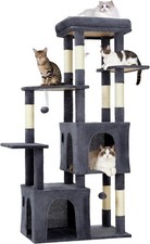 Multi-Level Cat Tree Indoor Cat Heavy-Duty Tower with Oversized Perch Dual Condo