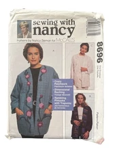  McCALL'S 8696 MISSES SEWING WITH NANCY LINED JACKETS  PATTERN-UNCUT-SIZES-S-XL