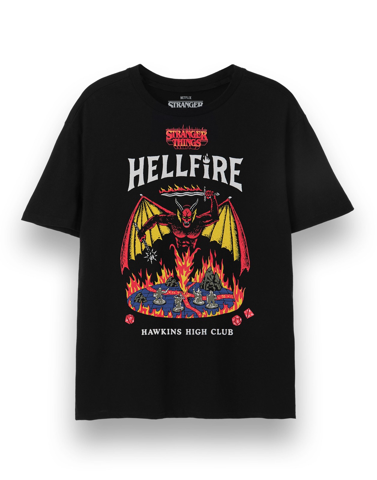 Stranger Things Schwarz Hellfire Kurzrmeliges T-Shirt Unisex Erwachsene 6590₽