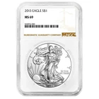 2013 $1 1-oz American Silver Eagle NGC MS69 Brown Label