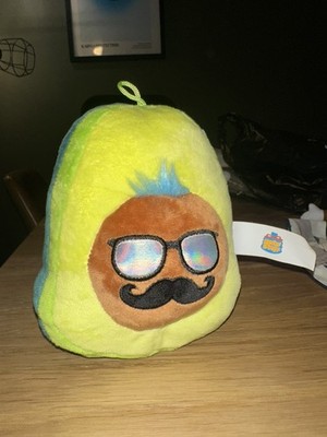 Funky Avocado Mustache Blue hair Sunglasses 9  Plush Stuffed Animal Toy Food NWT