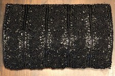 Vintage La Regale LTD Night Evening Bag Black Beaded Purse Clutch Formal