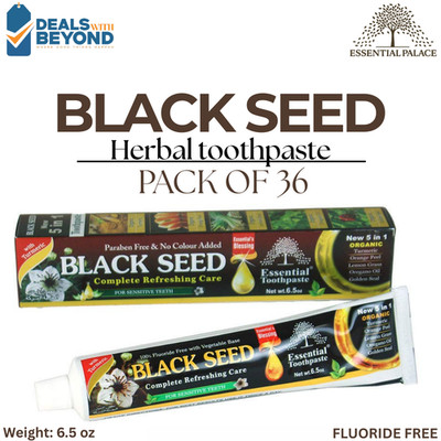 36 Pack Black seed Toothpaste Essential Palace 5In1 Fluoride Free Vegetable Base