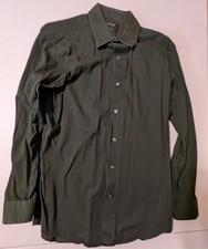 Apt.9 Men's Green Striped Slim Fit Cotton Blend Dress Shirt 16 32/33