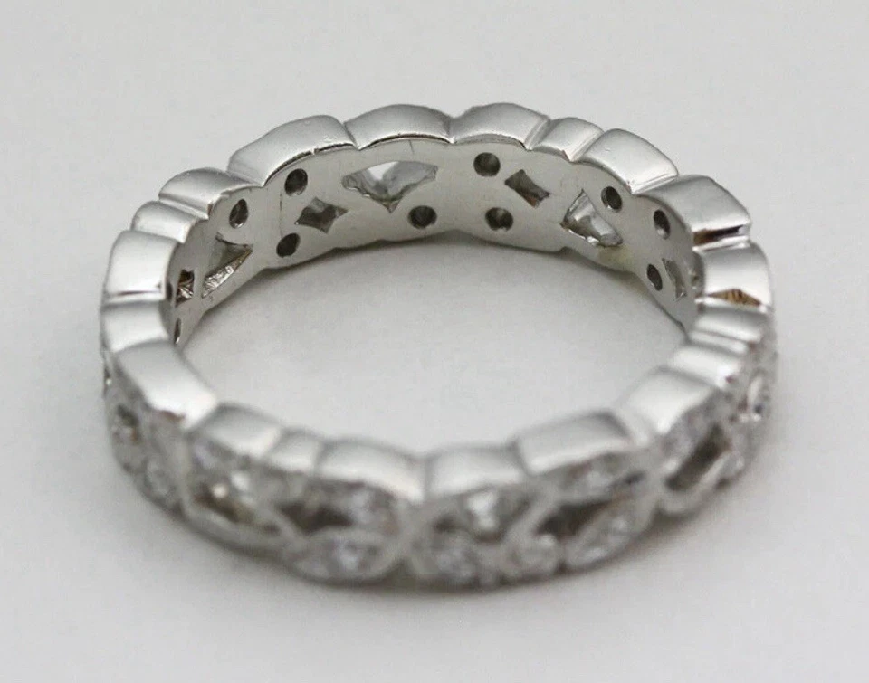 Philip Press Renaissance Platinum Eternity Ring 7.8 grams .18 ctw Diamond Size 6 - Image 4 of 4