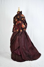 Victorian Silk Taffeta Afternoon Dress 1890, Museum Deaccession