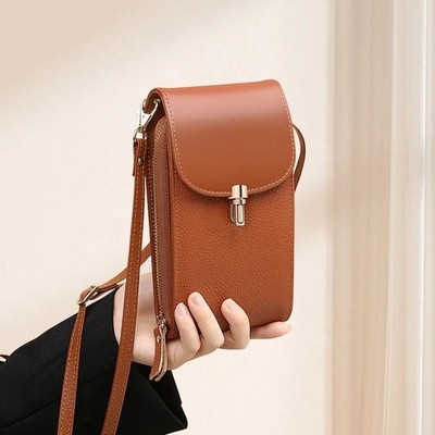 Genuine leather phone bag, crossbody bag, shoulder bag with 8 card slots, ID evi