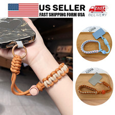 1PCS Adjustable Two Tone Braided Phone Lanyard Durable Polyester Metal Clasps