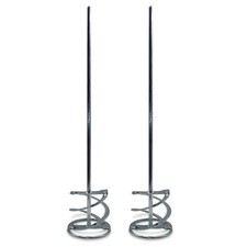 2x Wendelr&uuml;hrer R&uuml;hrquirl &oslash;95x500mm Bauquirl R&uuml;hrstab Stahl Aufsatz M&ouml;rtelr&uuml;hrer