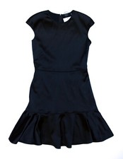 Theory Essential Flare Black Satin Dress New With Tags perfect condition Size 4