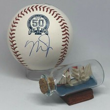 Mike Trout signed Rawlings Angels Logo Baseball MLB HOLO MVP HOF Rare A1559