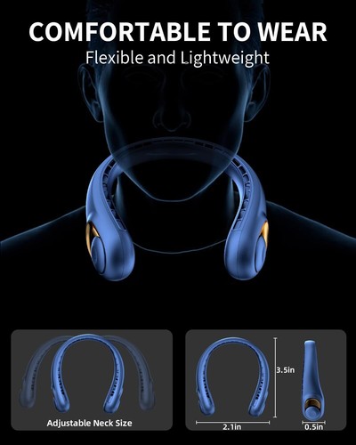 Neck Fan Personal Fan Long-Lasting Hands Free Ultra-Quiet Travel Outdoor Home - Picture 6 of 11