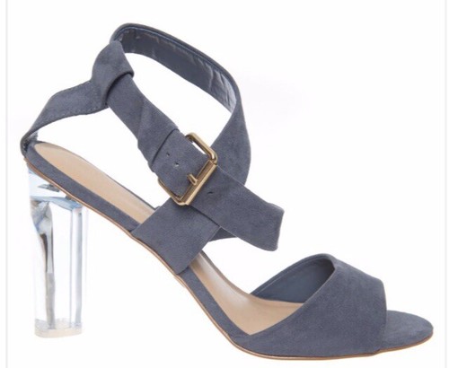 Studio.w Womens Blue Grey High Heel Sandal Clear Heel Size UK 6 RPR $109.95 - Picture 2 of 8