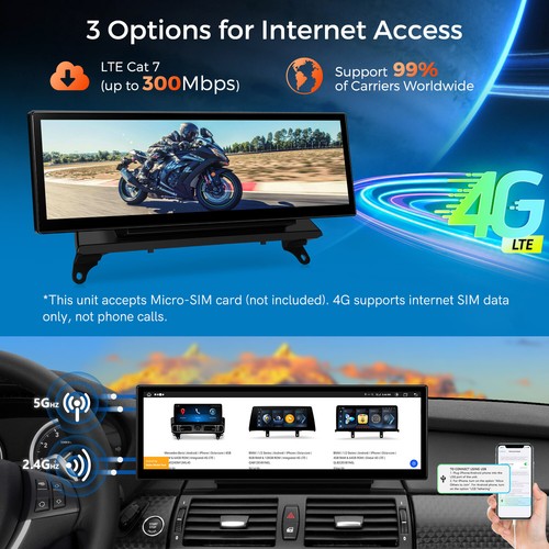 14.9" Car Screen Android 14 4G 8G+128GB Retrofit GPS For BMW X5 E70 X6 E71 CIC - Picture 4 of 21