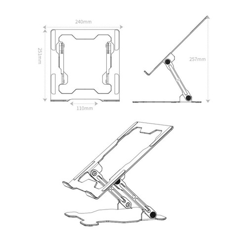 2 PCS Metall -Notebook -Stand Laptop -Kühlregal Laptop-Unterstützung - Bild 2 von 12