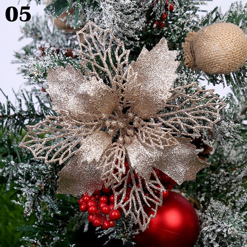1PC Glitter Xmas Hollow Flower Christmas Tree Hanging Ornament Party Home Decors - Picture 13 of 16