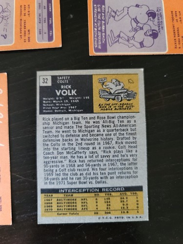 Lotto 5 COLTS 1970 1971 TOPPS Vogel Volk Morrall Bubba Smith RC Hilton - Foto 11 di 12
