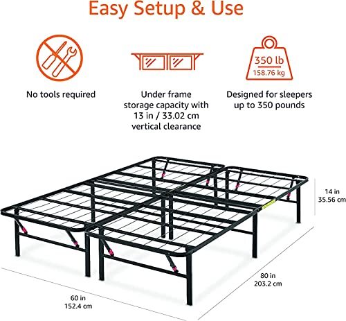 Foldable Platform Bed Frame Tool-Free Assembly Under Bed | eBay