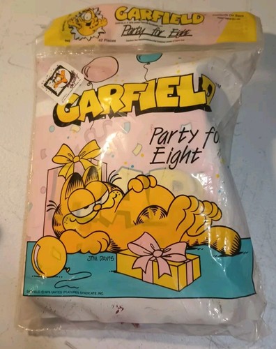 Vintage Garfield 1978 Party Pack 42 Piece Party For 8 NEW