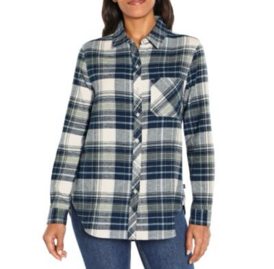 GAP Women's Long Sleeve Button Down Relaxed Fit Flannel Shirt Small S